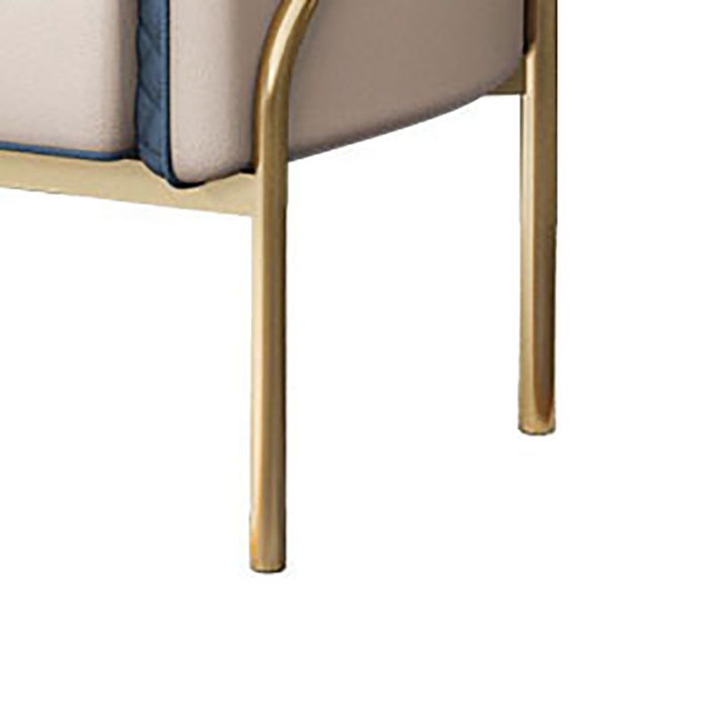 Glam Style Metal Armless Dining Chair Faux Leather Side Chair for Restaurant Use