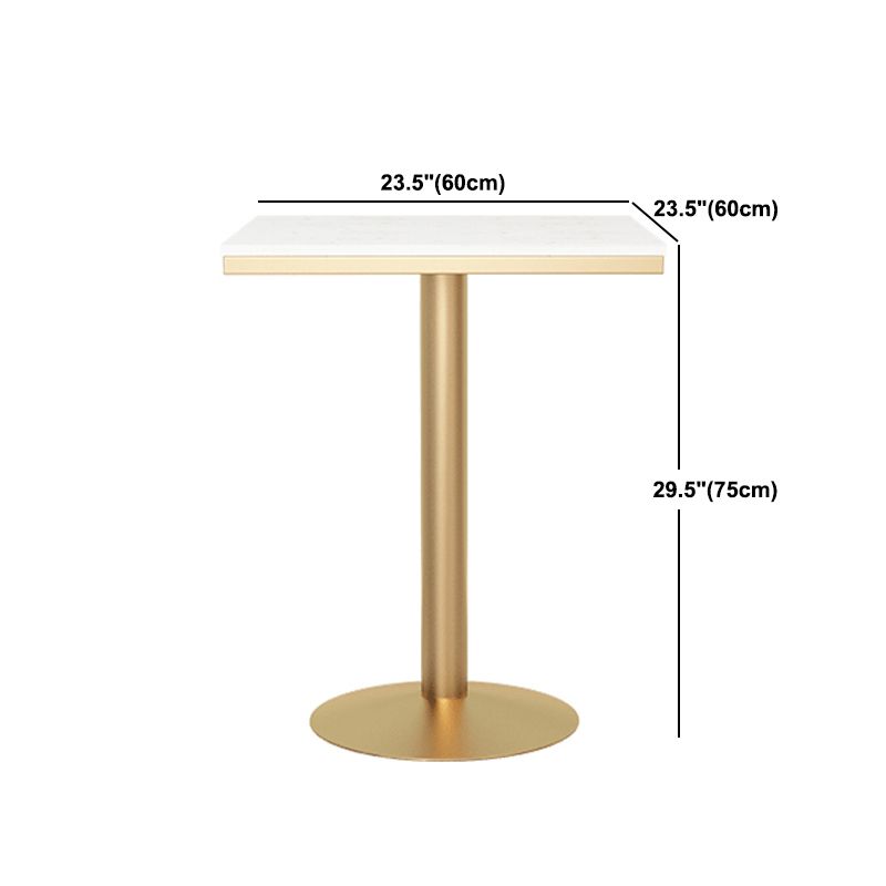 Metal Traditional Luxury Round Table White Stone Top Table with Pedestal Base