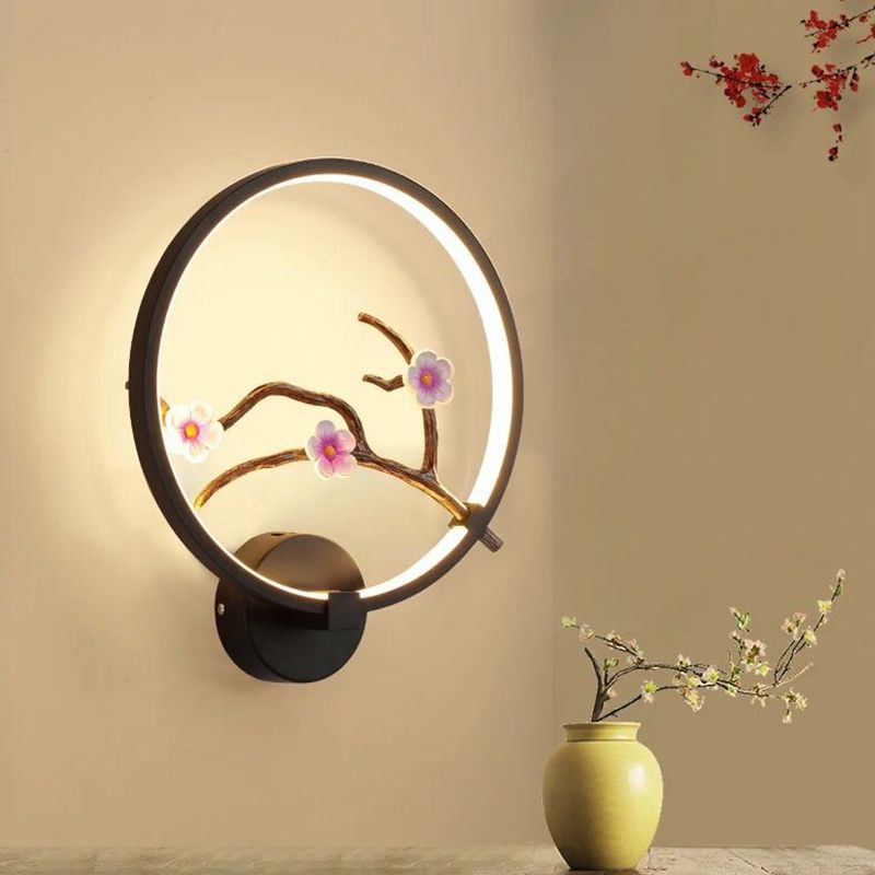 Modern LED Wall Mount Light 1-Light Wall Lamp with Acrylic Shade for Living Room