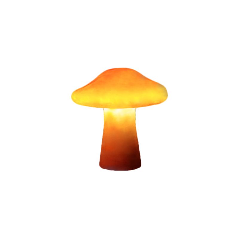 Resin Mushroom Shaped LED Lawn Lighting Artistic Yellow Stake Light for Courtyard