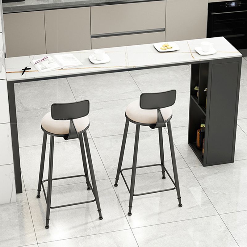 Glam Style Rectangle Bar Table 1/2/3 Pieces Stone Bar Table Set for Home