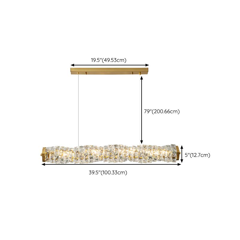 Single Modernism Golden Ceiling Light LED Crystal Kitchen Island Lighting
