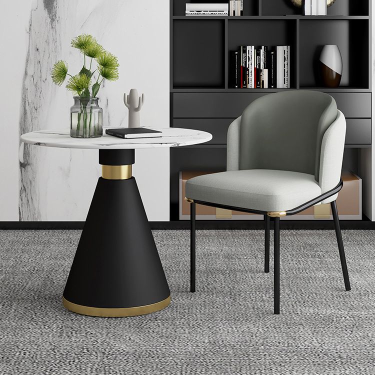 Top en pierre blanche 1/5 pièces Ensemble de restauration de style glamour ensemble pour salle à manger