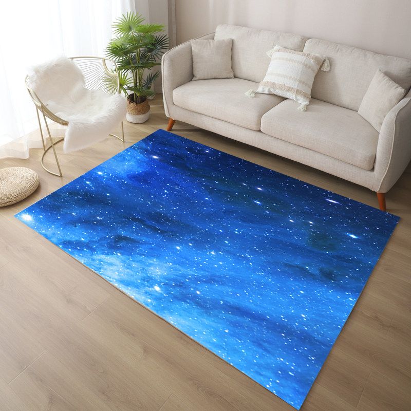 Multicolor Visual Print Rug Polyester Carpet Trendy Anti-Slip Backing Indoor Rug for Living Room