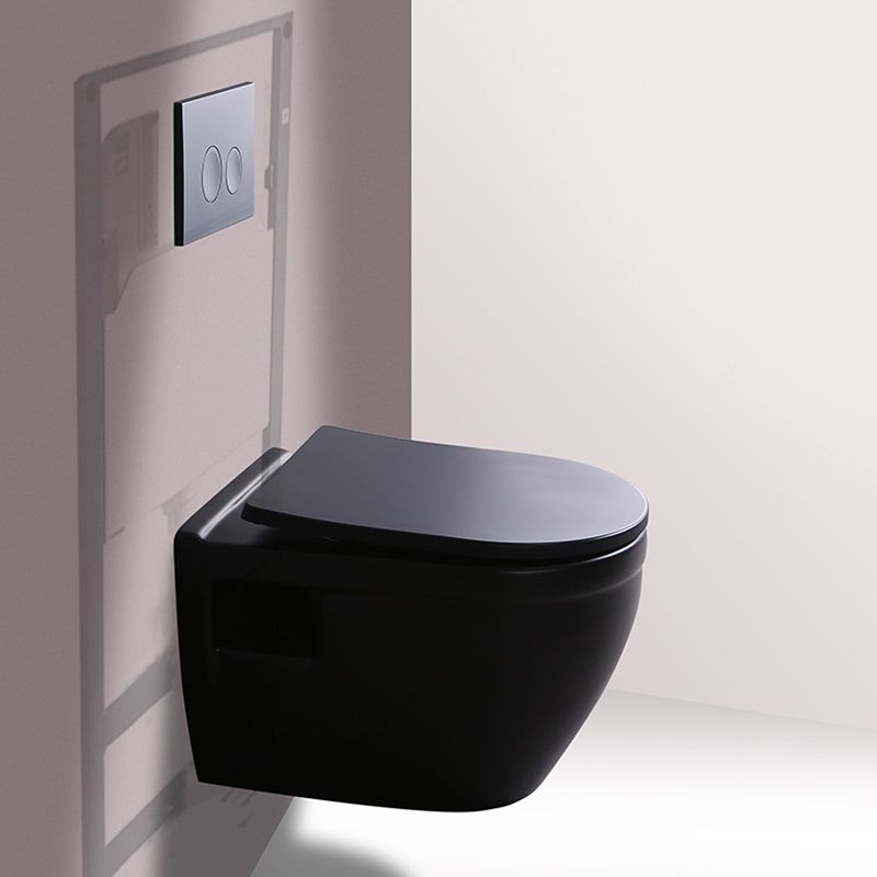 Contemporary Flush Toilet Wall Mount One-Piece Toilet Porcelain Toilet Bowl
