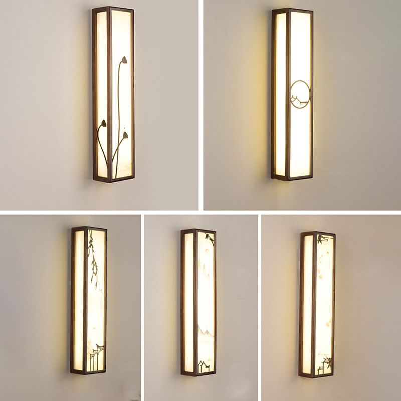 1-licht houten moderne sconce verlichtingsarmaturen kwadraat muurlamp sconce voor woonkamer