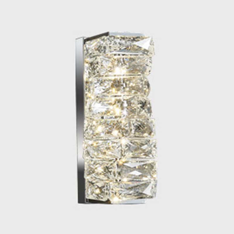 Postmodern Crystal Wall Light Geometric Shape 5" Wide Wall Sconce for Living Room