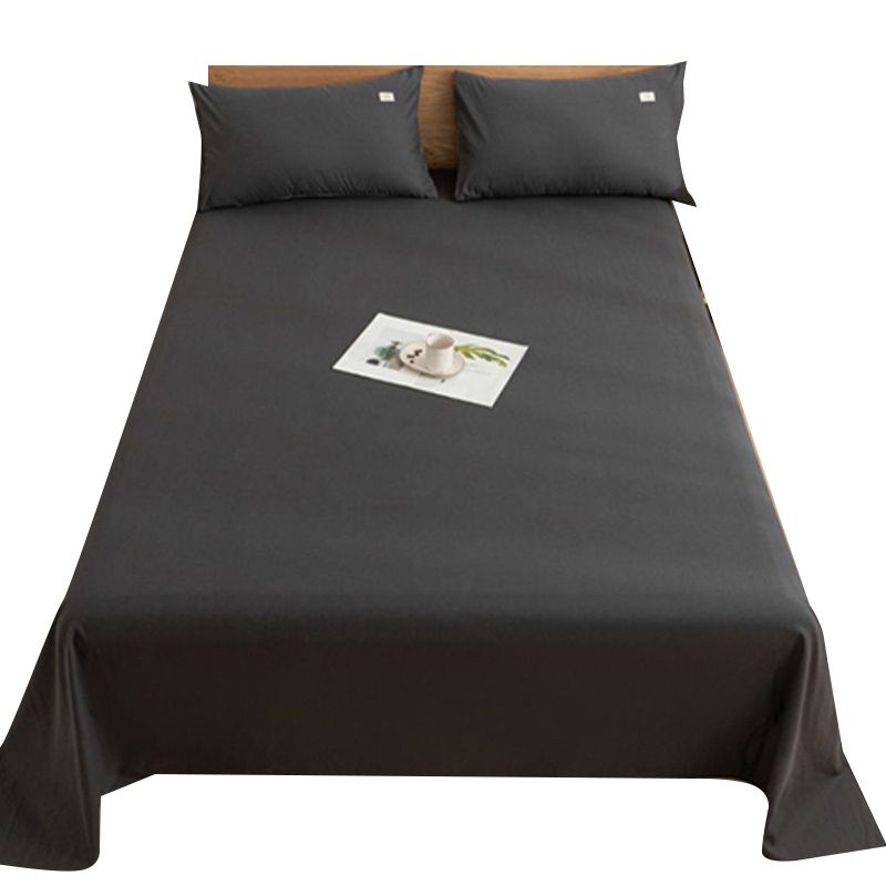 Solid Color Breathable Bed Sheet Twill Polyester Fade Resistant Sheet
