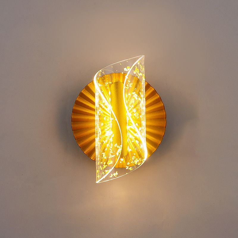 Modern Wall Sconce Lighting Metal Wall Sconce 1 Light Sconce Light Fixture in Gold