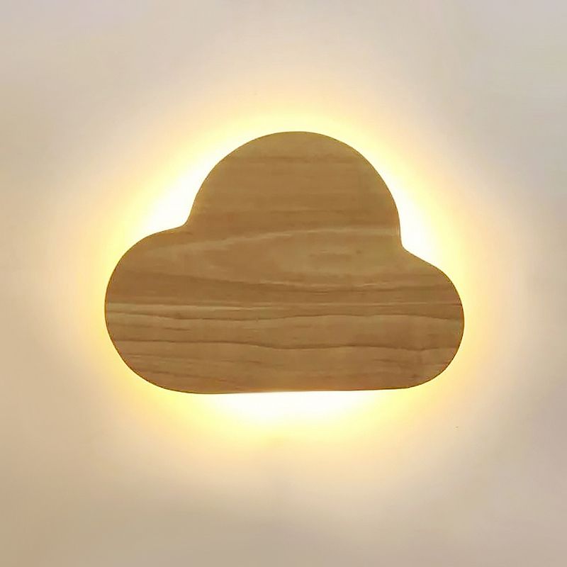 Holzwolke Flush Mount Wandleuchte minimalistisch beige LED -Wandhalterung in warmem/weißem Licht
