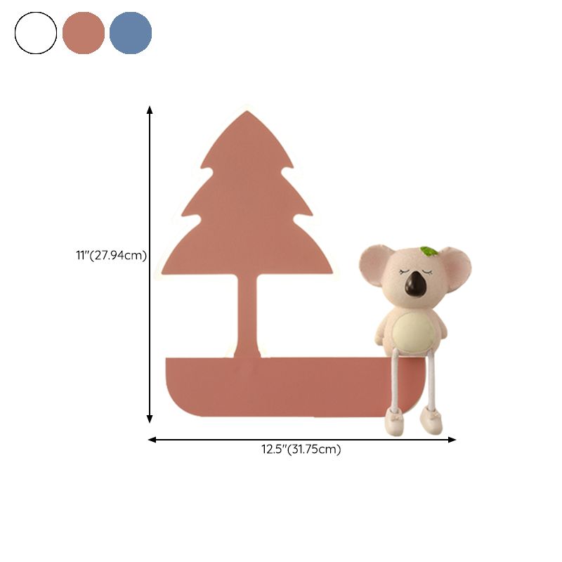 Cartoon Style Wall Light Colorful Metal Wall Lamp for Children's Room (Included Doll)