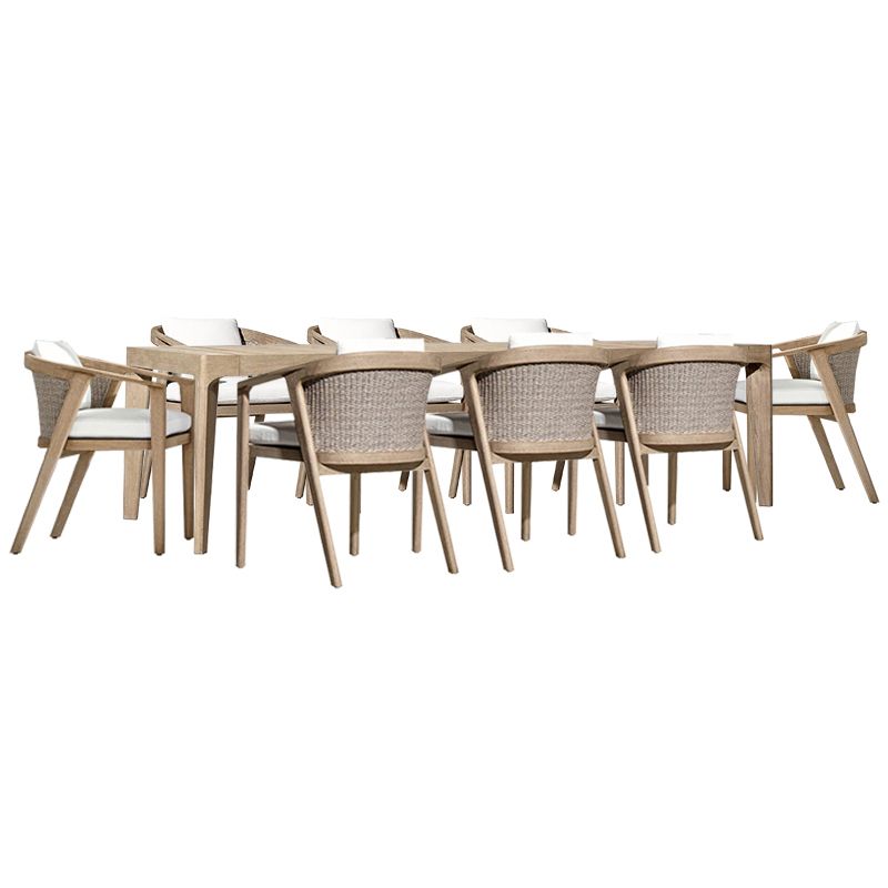 Contemporary Solid Wood Patio Chairs with Arm Patio Dining Chair