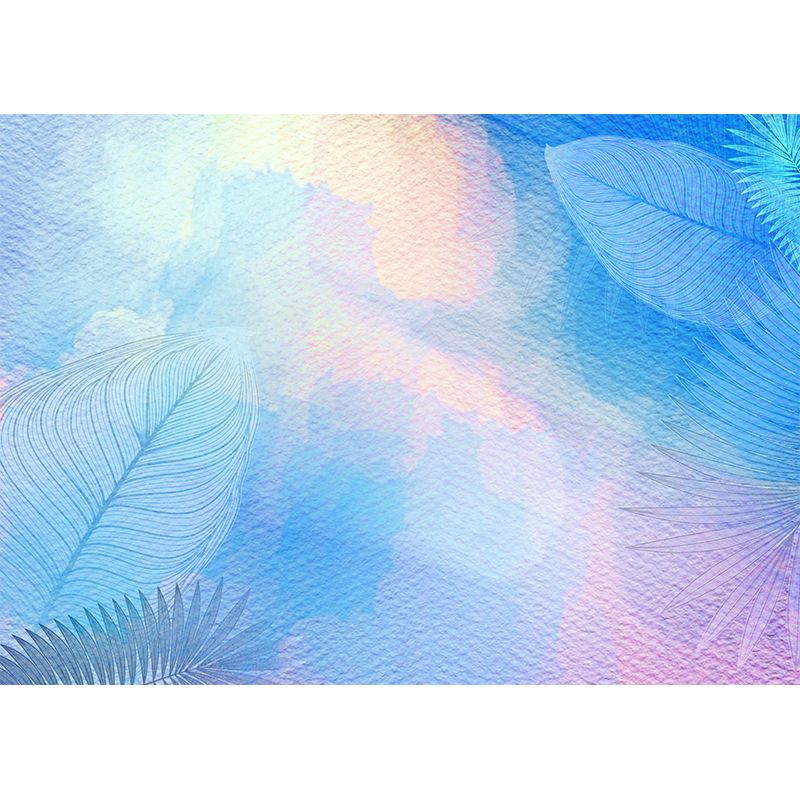 Bright Color Illustration Mural Wallpaper Tropical Plants Living Room Mural