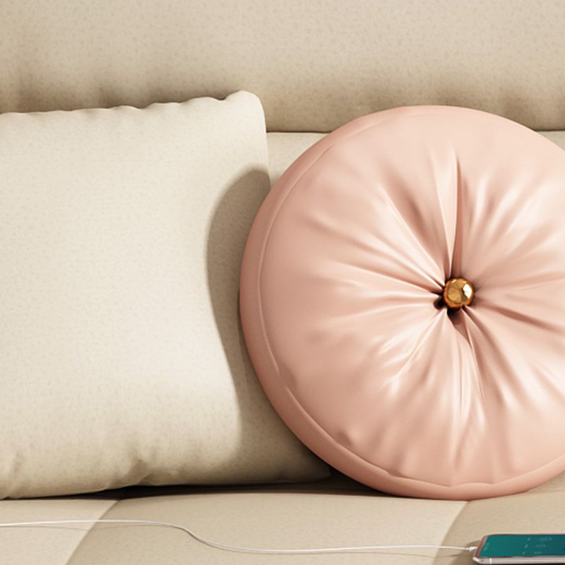 33"H Scandinavian Sofa Bed White Cushion Back Sleeper Sofa with Storage