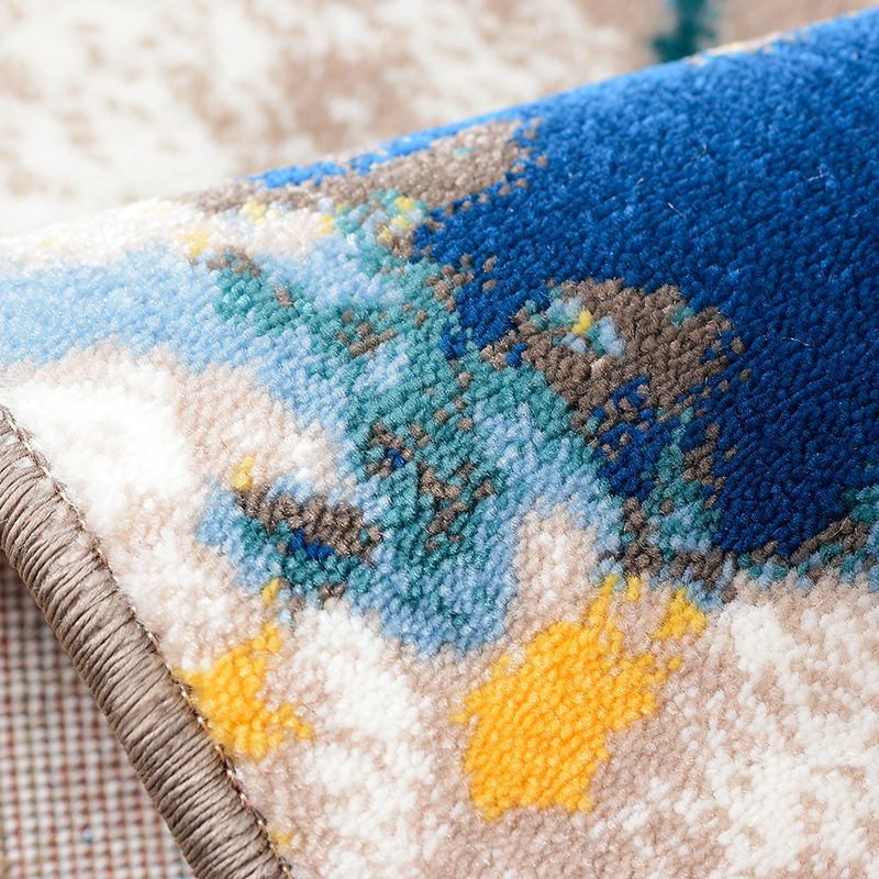 Relaxing Abstract Rug Multi Colored Synthetics Indoor Rug Non-Slip Backing Pet Friendly Area Carpet for Living Room