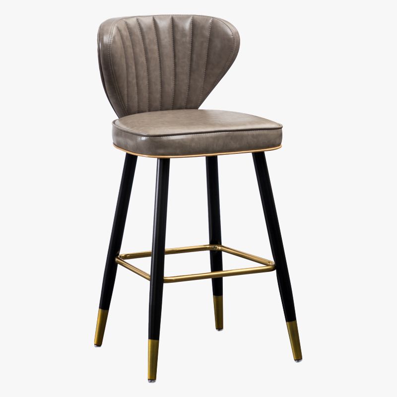 Sgabelli da bar sul retro in cuoio in pelle industriale con 4 gambe