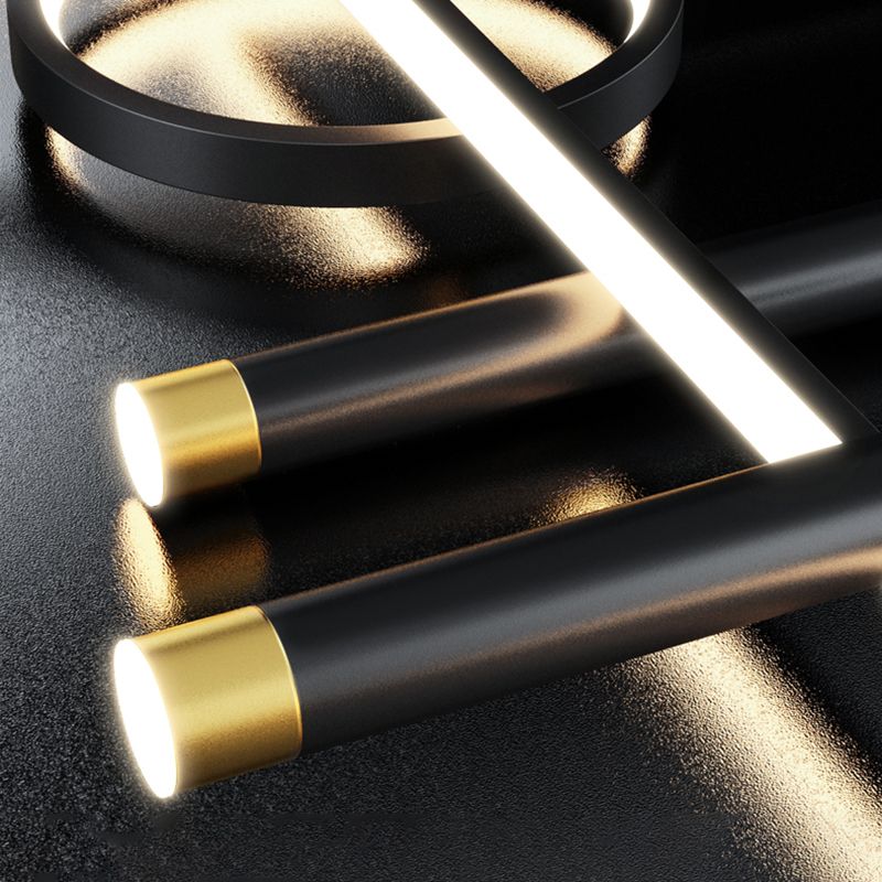 Blue New Modern LED Island Lighting Linear Clear Glass Chandelier Light Fixture for Dining Room