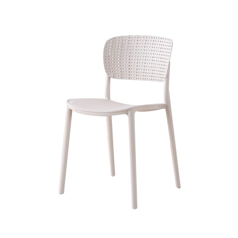Open Back Dining Side Chair Modern Indoor-Outdoor Plastic Chair