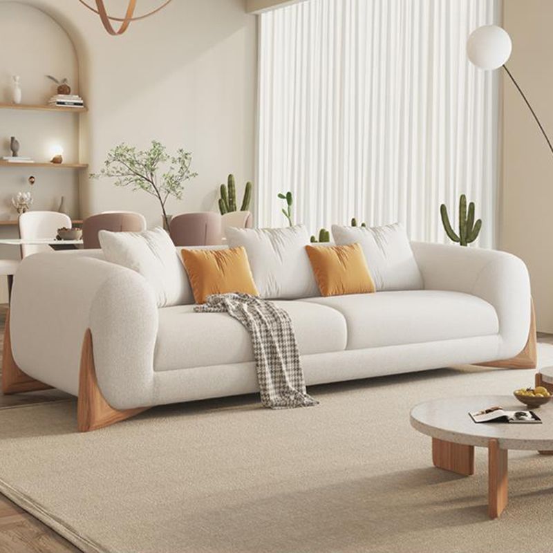Contemporary Tuxedo Arm Standard Sofa Tight Back Sofa with Pillows