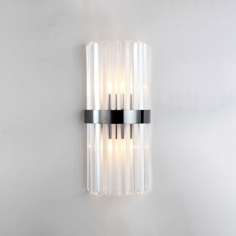 Crystal Wall Sconce 1 Light Modern Style Wall Mount Lamp with Metal for Bedroom