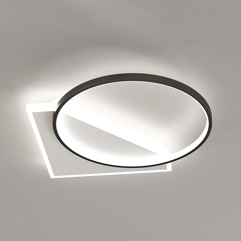 Luz del techo geométrico de la luz del techo de la luz moderna 2 luces de montaje del montaje en negro