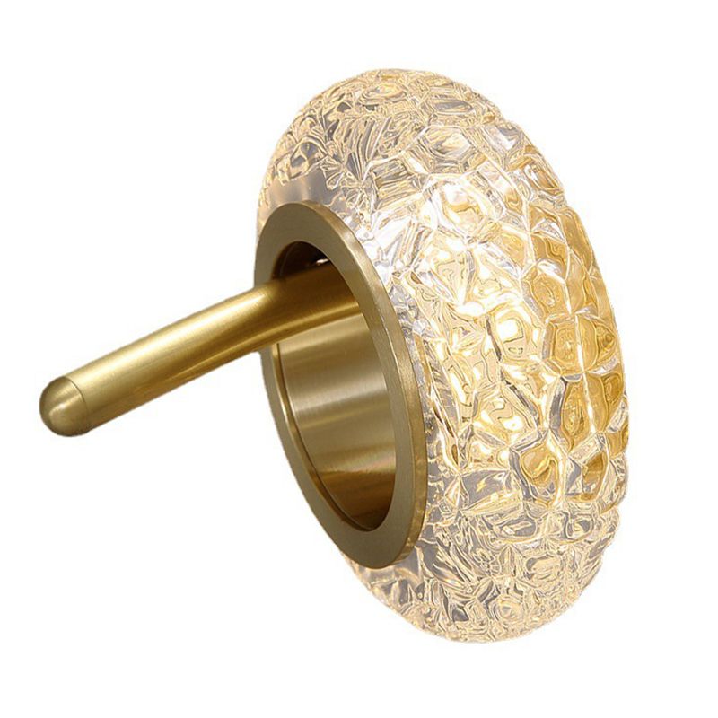 Modern Metal Wall Sconce Circular Shape Wall Light with Glass Shade for Bedroom