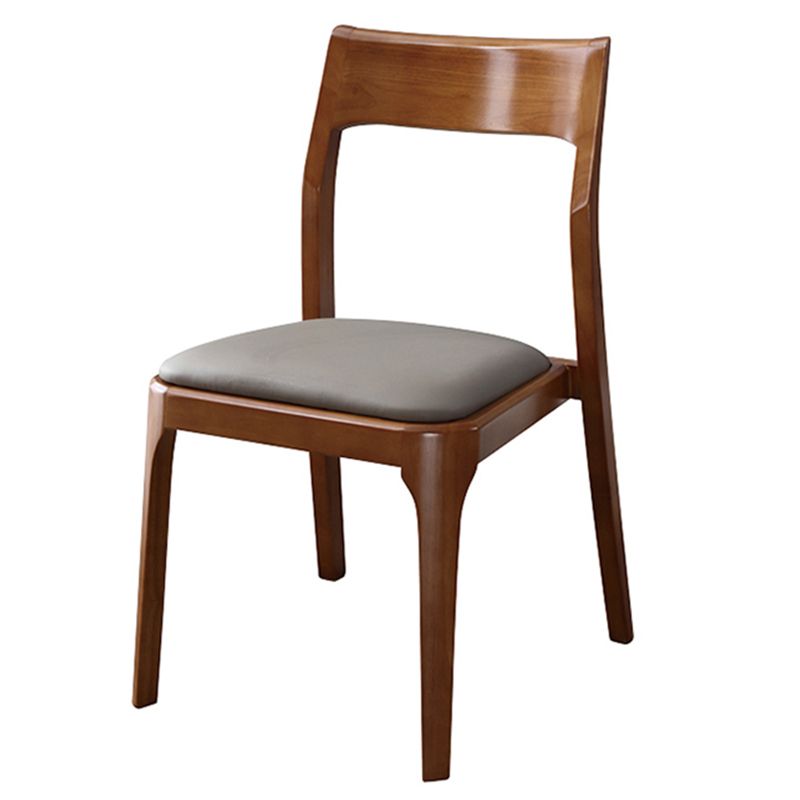 Modern Upholstered Armless Chair Home Solid Wood Dining Chair
