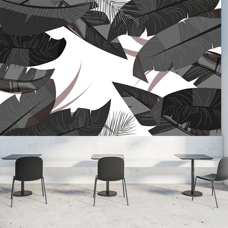 Palm Plant Leaves Mural Wallpaper Tropical Mildew Resistant Living Room Wall Art