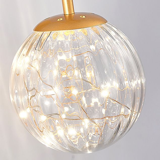Modern Style Spherical Shape Wall Sconce Glass 1 Light Sconce Lighting for Bedside