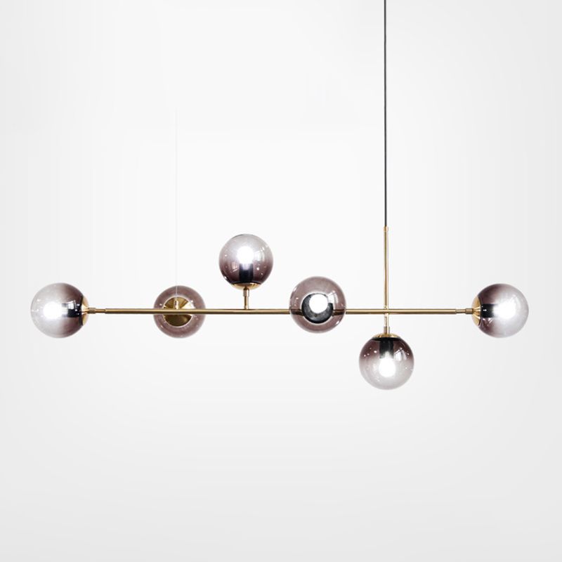 Accesorio de lámpara de araña de comedor de estilo moderno comedor de cocina sombra de vidrio luz colgante