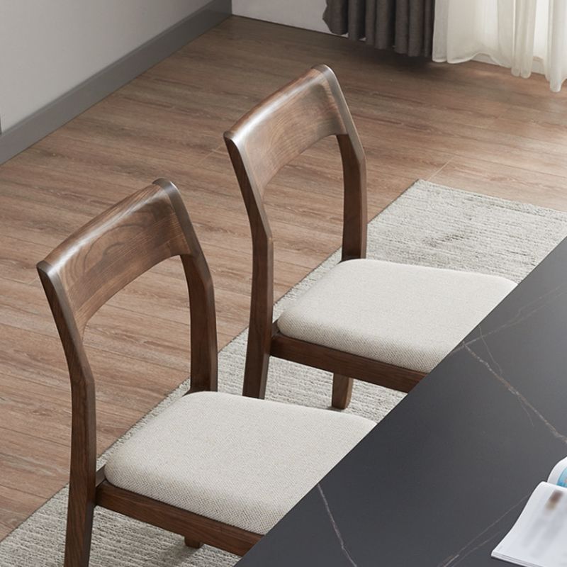 Armless Dining Chairs Modern Ash Wood Side Chairs for Dining Room