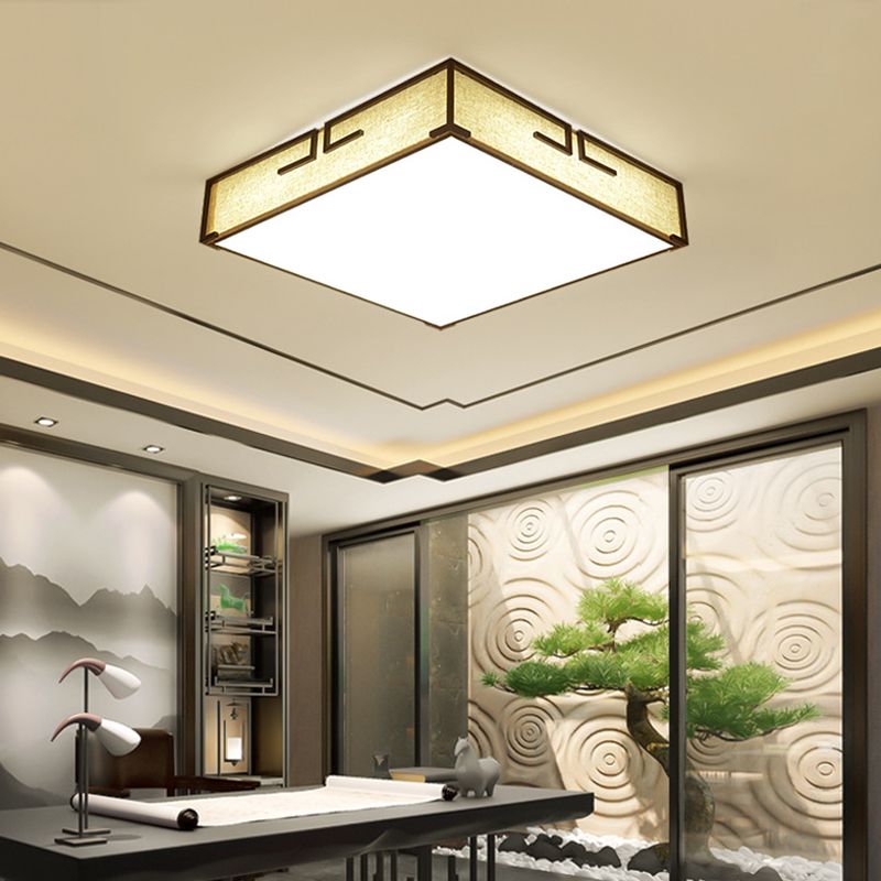 Acryl Beige LED Deckenleuchte im klassischen klassischen Stil Fabrics Flush Mount für Innenräume