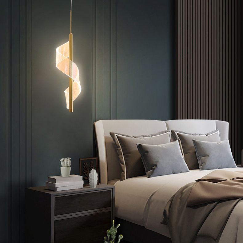 Lampada per sospensione a soffitto moderna a onda a onda di semplicità ACRILICA ACCRIPOLE PER IL RISTATO