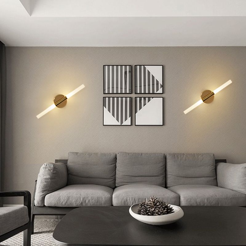 Modern Linear Shape Vanity Light Metal 2 Lights Vanity Lamp for Shower Room