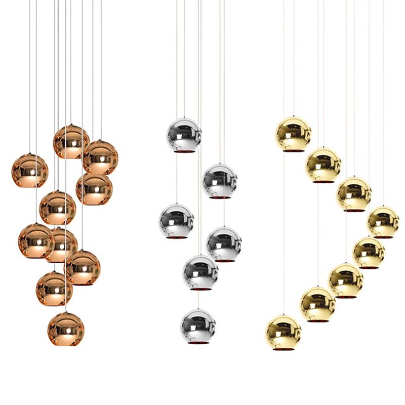 1 pendentif en verre léger Lalges de plafond moderne suspension de suspension sphérique moderne pour salle à manger