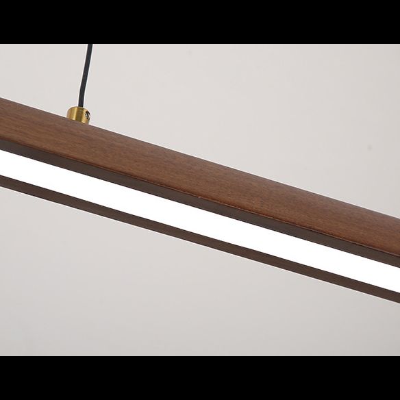 Linear Large Kitchen Pendant Lights Wood Modern Chandelier Lighting Fixtures for Restaurant