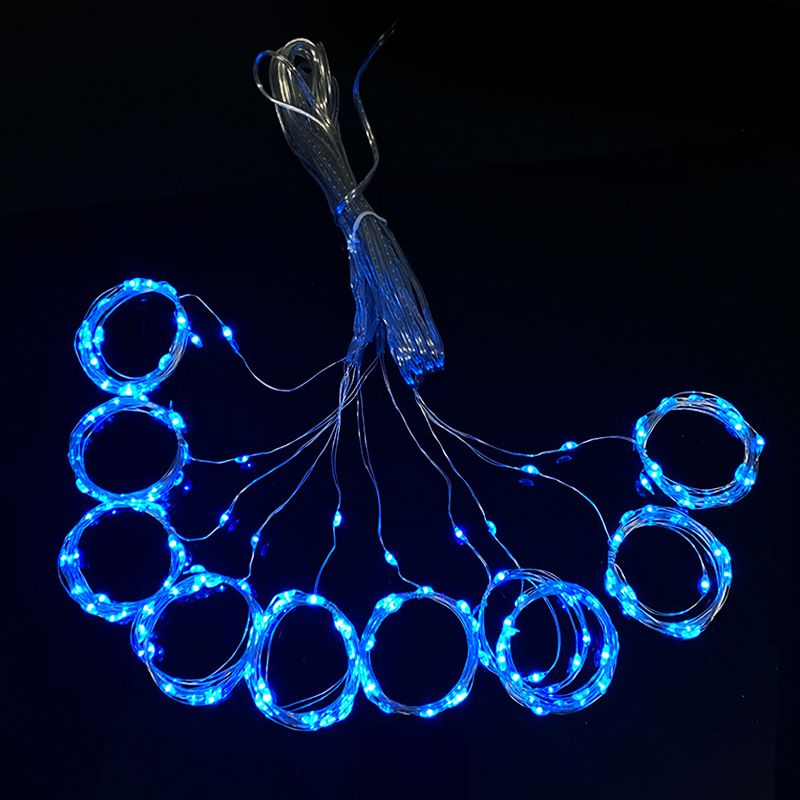 9.8ft Copper Wire LED Light Strip Decorative Indoor Curtain Lights with Hook and Remote