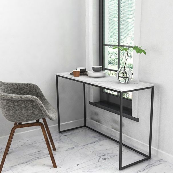 Glam Marble Iron Rectangle Sofa Table Stain Resistant Frame Console Table