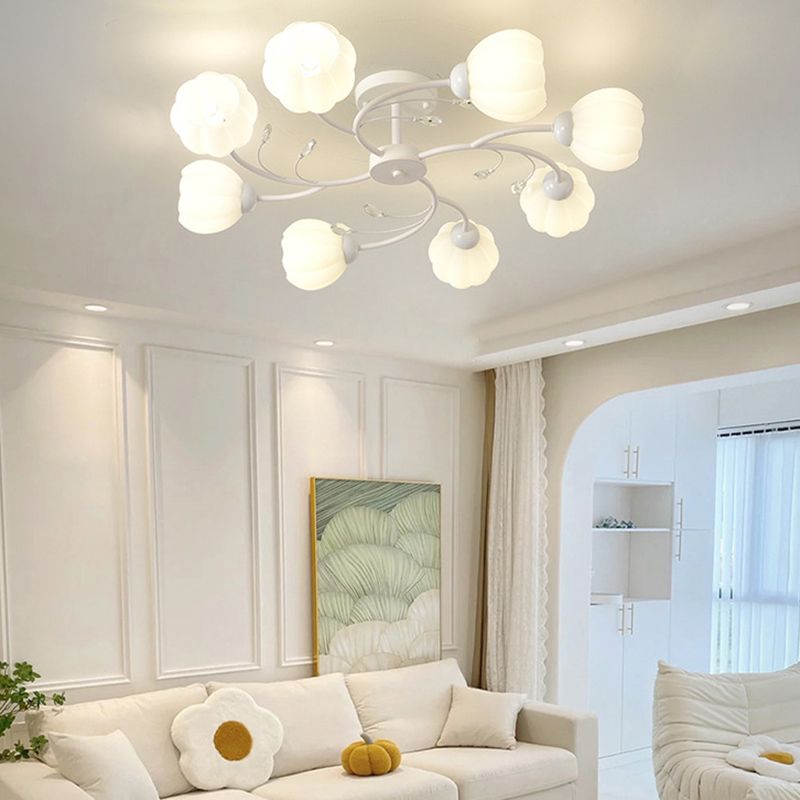 Modern Simple Ball Shape Ceiling Light with Glass Shade for Bedroom
