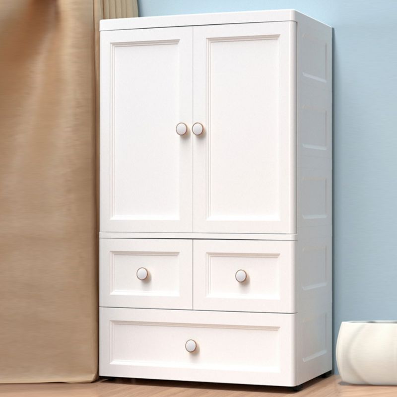 Matte Finish Plastic Bedroom Cabinet Contemporary Hinged Door Storage Cabinet