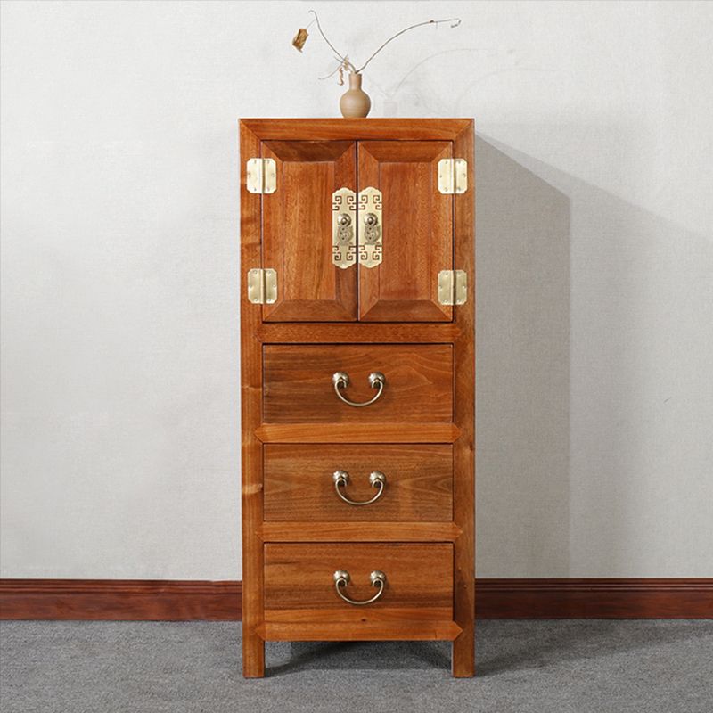 16" W Traditional Style Storage Chest Vertical Wood Combo Dresser with Drawers and Doors