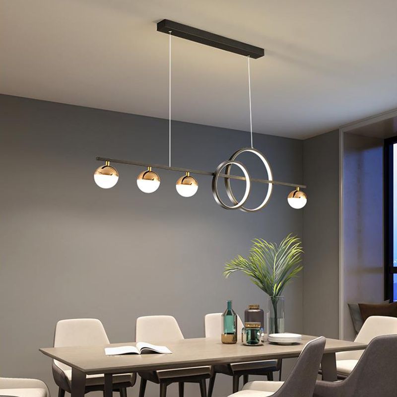 Modern Pendant Chandelier Linear Island Lighting Hanging Island Lights Glass Island Pendants