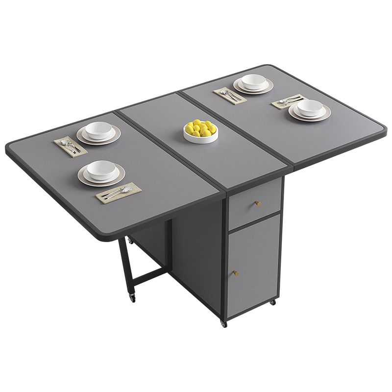 Rectangle Dining Table Set 1/4/5/7 Pcs Folding Table and Chairs with Metal Frame