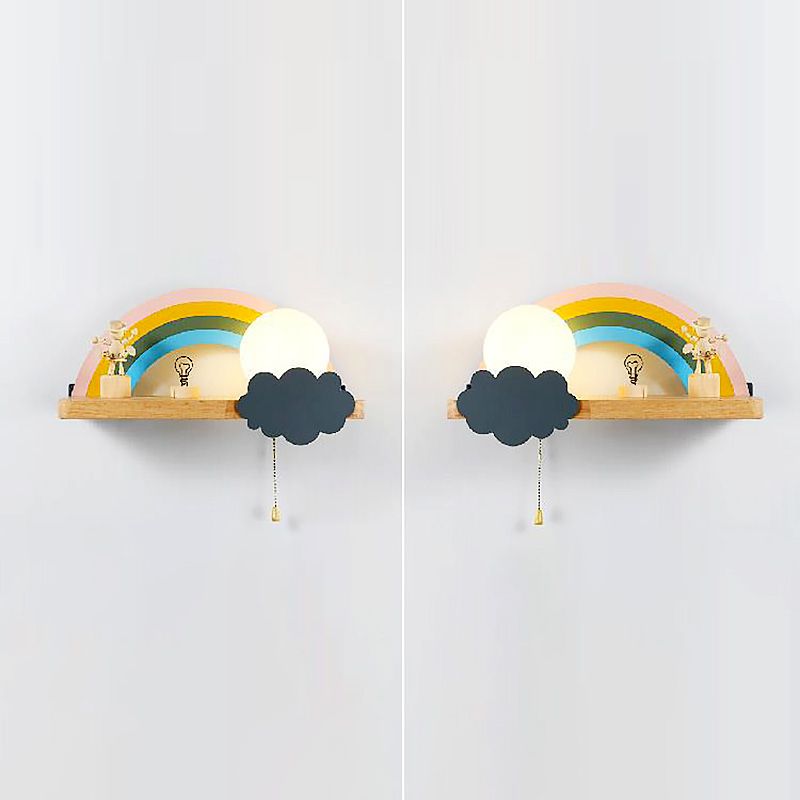 Rainbow Sconce Light Fixtures LED Single Bulb Wall Lamp for Child Room