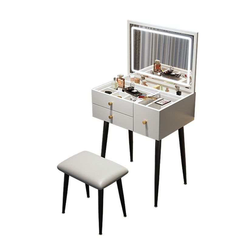 Contemporary Mirrored Glass Vanity Desk 3 Drawer Vanity Dressing Table