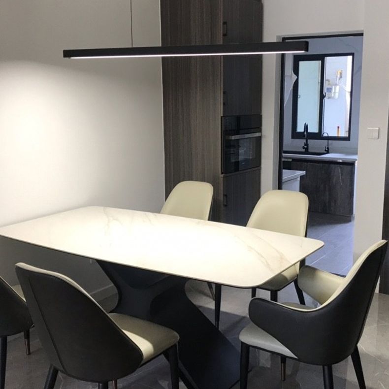 Modern Minimalism Linear Island Hangluchting LED LED Metal Island Plafond Light voor eettafel
