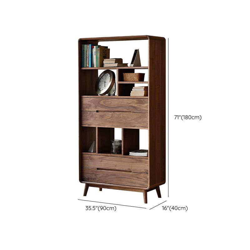Modern Style Indoor Bookshelf Standard Solid Wood Bookcase with Shelves