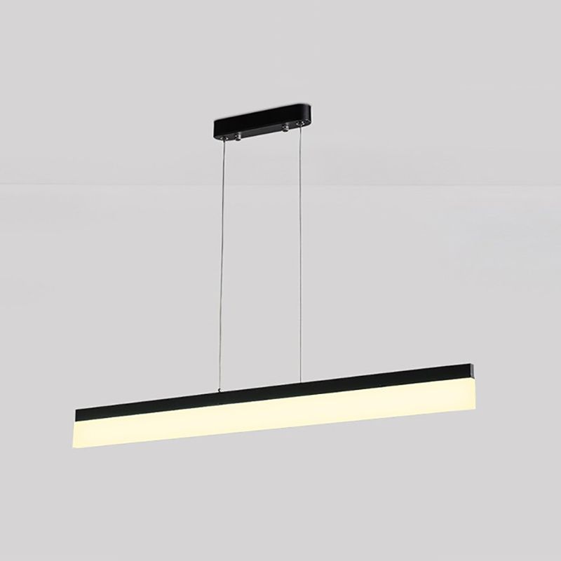 Idea de iluminación de isla lineal moderna Luces colgantes de aluminio con sombra acrílica