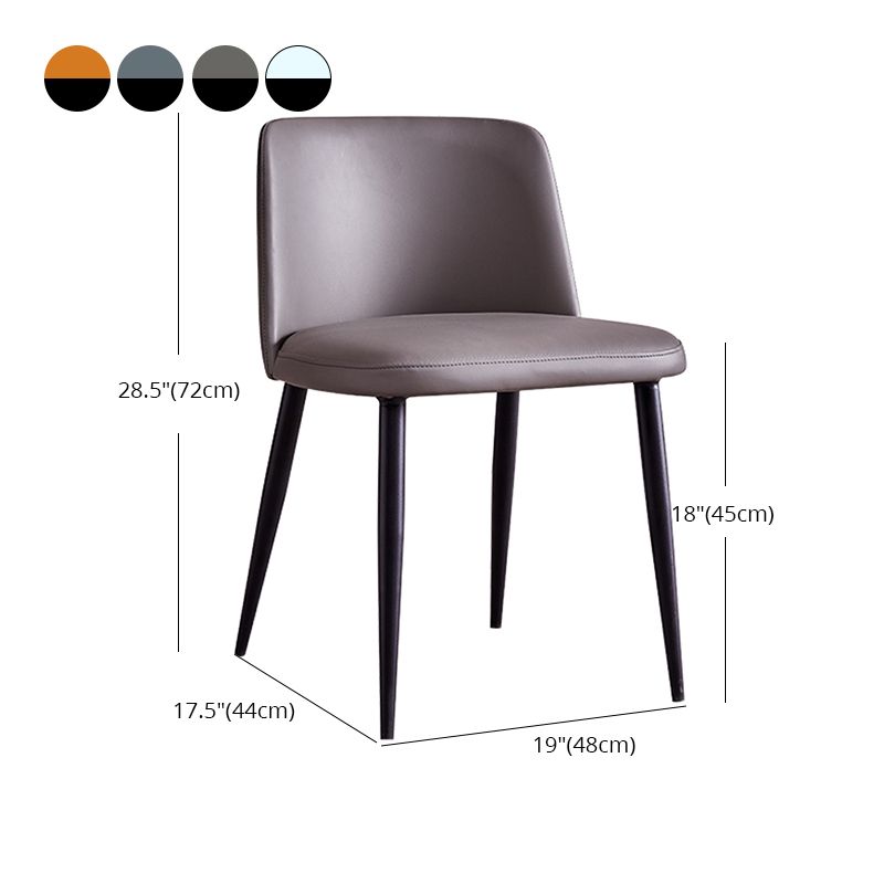 Contemporary Kitchen Chairs Armless Side Side Chair with Metal Legs