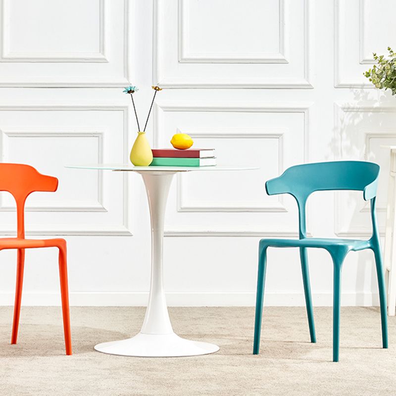 Contemporary Dining Chairs Open Back Plastic Armless Side Chair